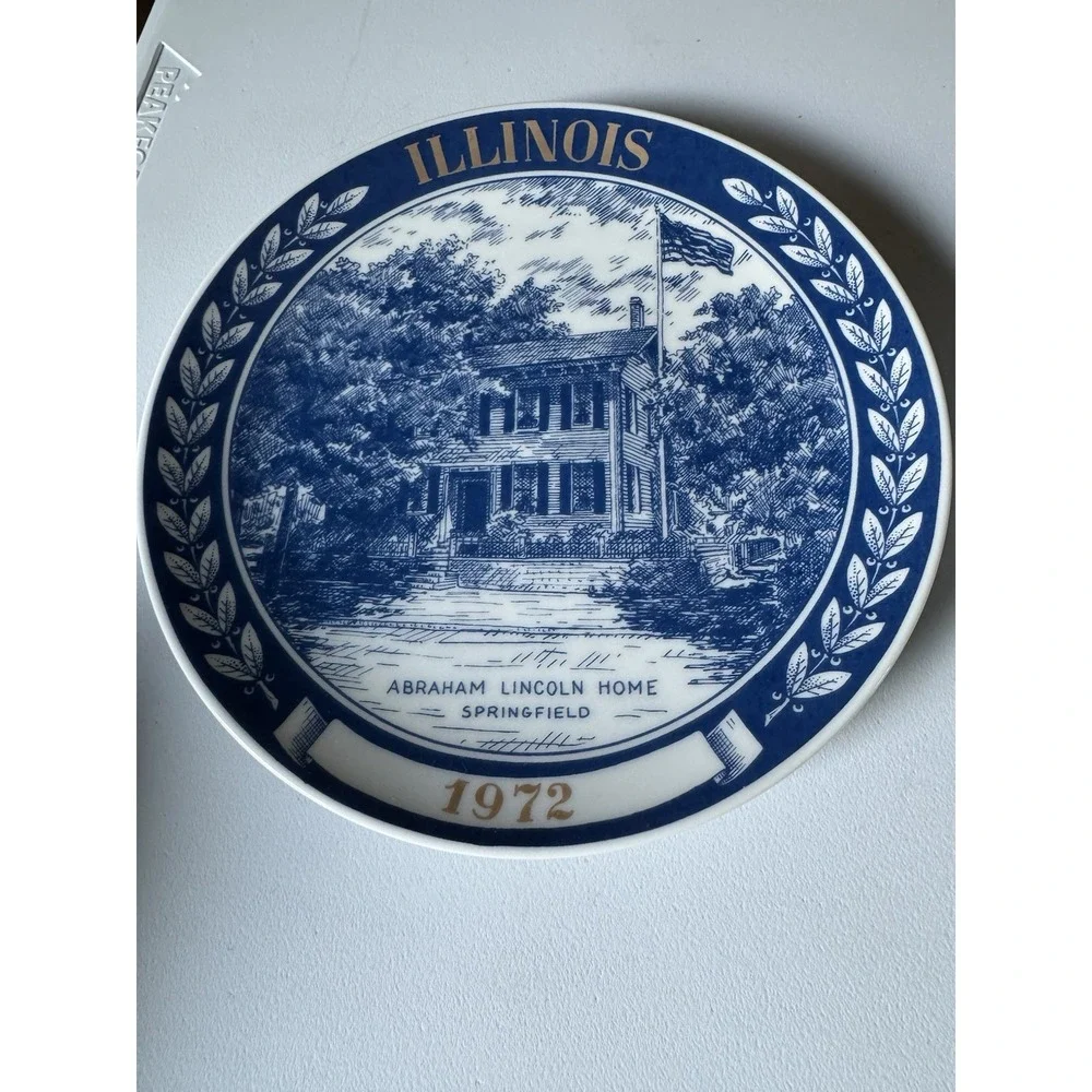 Vintage 1972-73 Illinois Lincoln/ Grant Home Collector Plate Set Decor Danmark